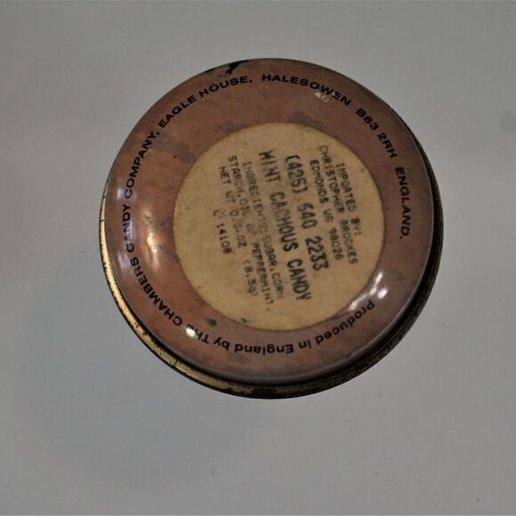 Mint Cachous Candy Tin Round Miniature Chambers Candy Company England - Picture 2 of 5